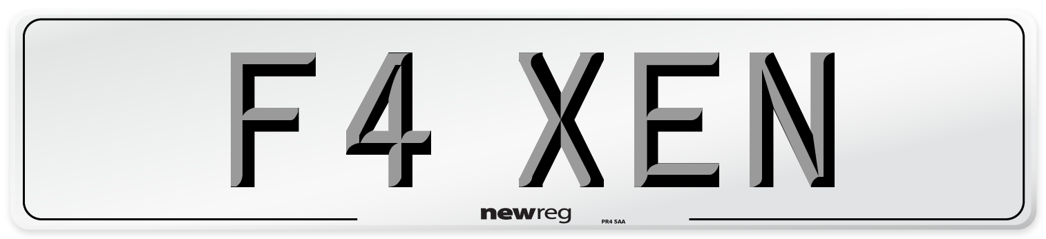 F4 XEN Number Plate from New Reg